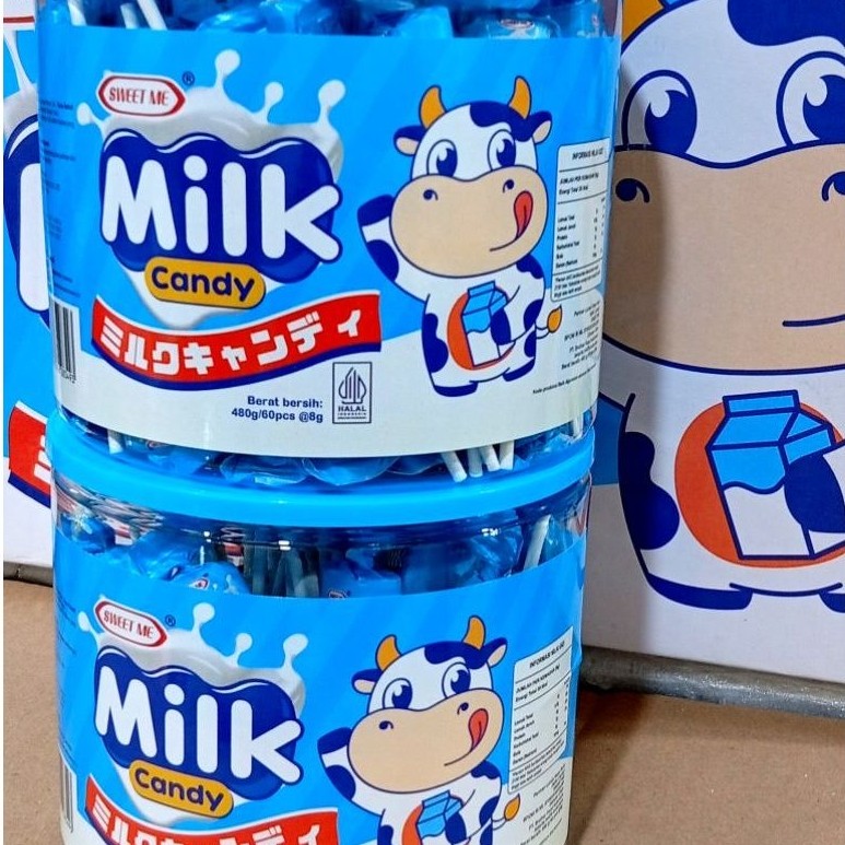 Milk Candy Cube Lolipop Permen isi 60 Ecer 1000