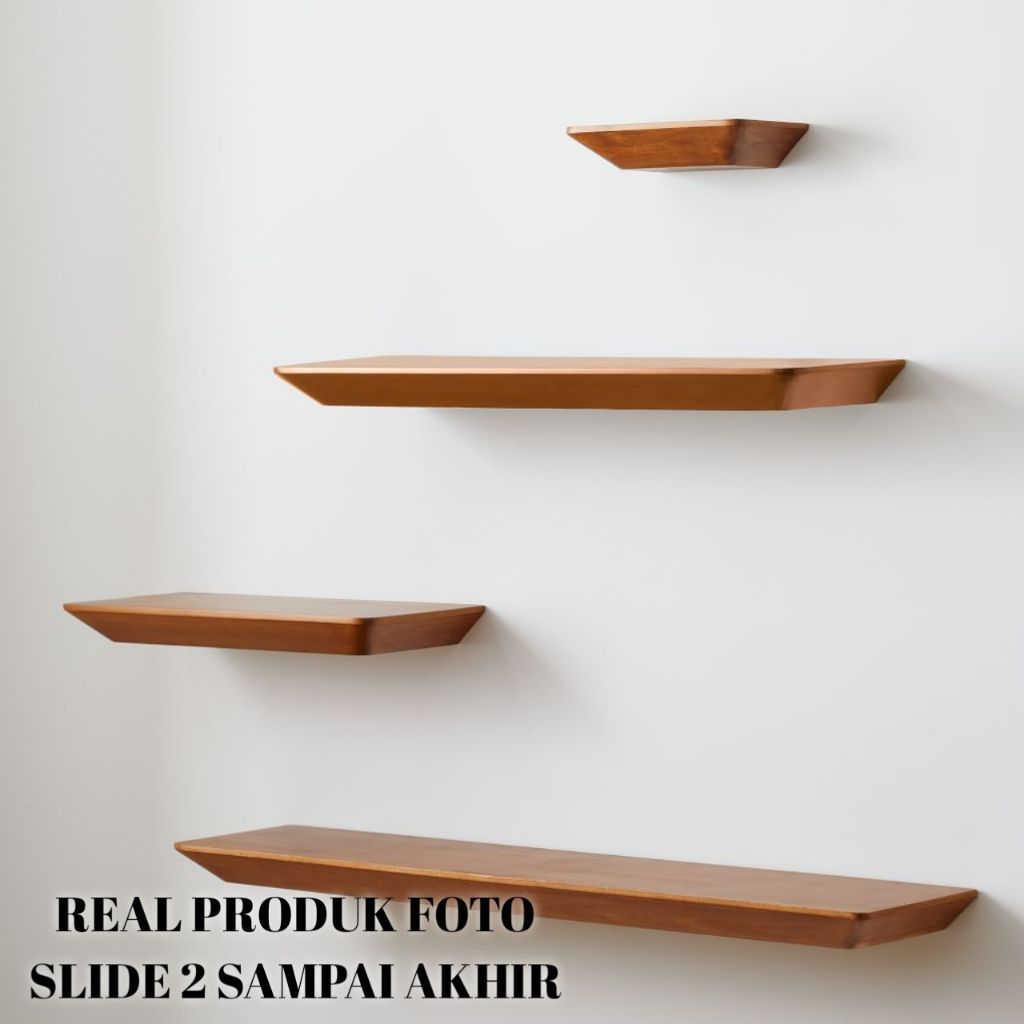 Rak ambalan Papan ambalan dinding kayu jati solid model bevel