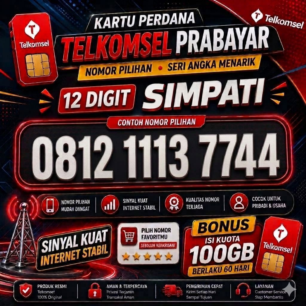 [COD] NOMOR CANTIK TELKOMSEL REQUEST 10DIGIT KUOTA UTAMA 100GB  BISA DIGUNAKAN SELURUH INDONESIA