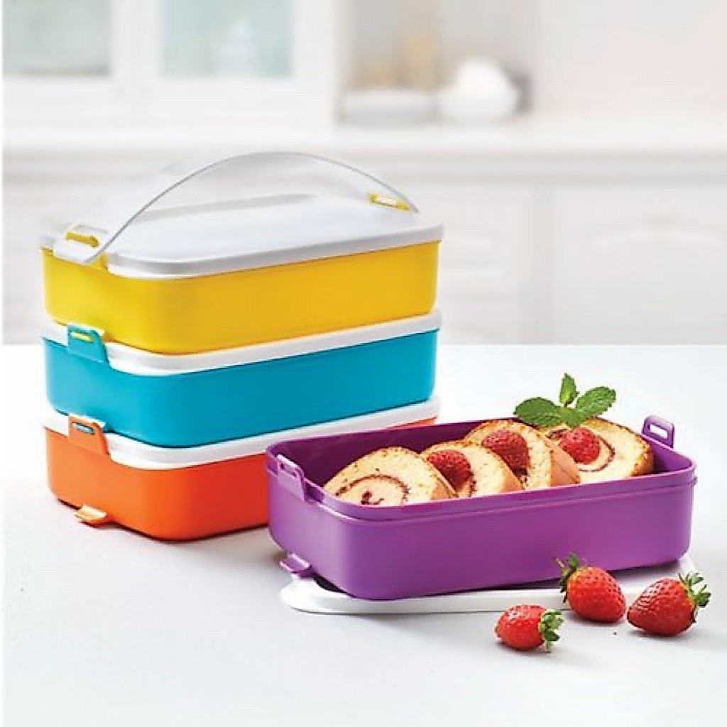 Rantang ctg tupperware 2 susun warna biru pink
