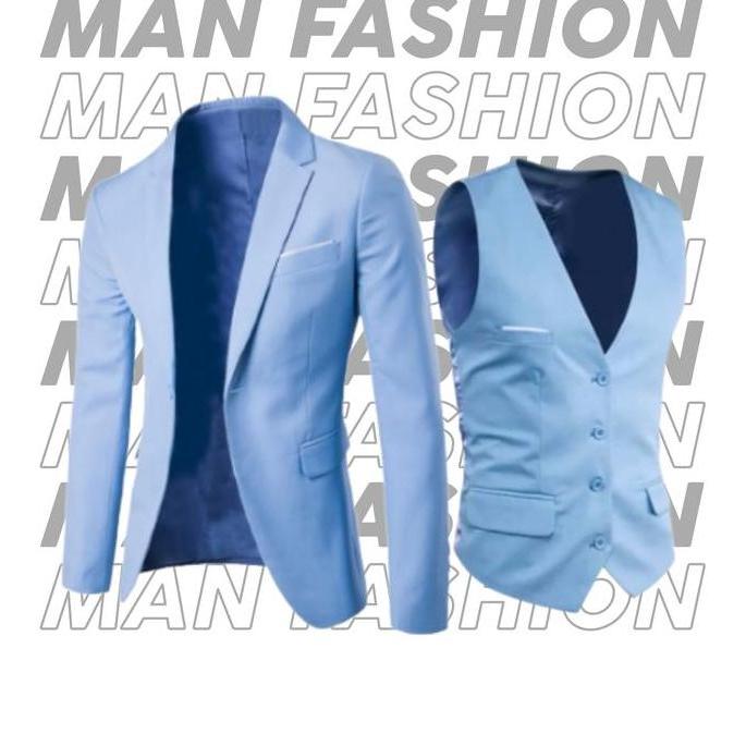 MAN FASHION/JAS Pria/JAS Formal/JAS NIKAH/JAS Wisuda/JAS ATASAN SATU SET 2IN1 [JAS DAN ROMPI] Blazer