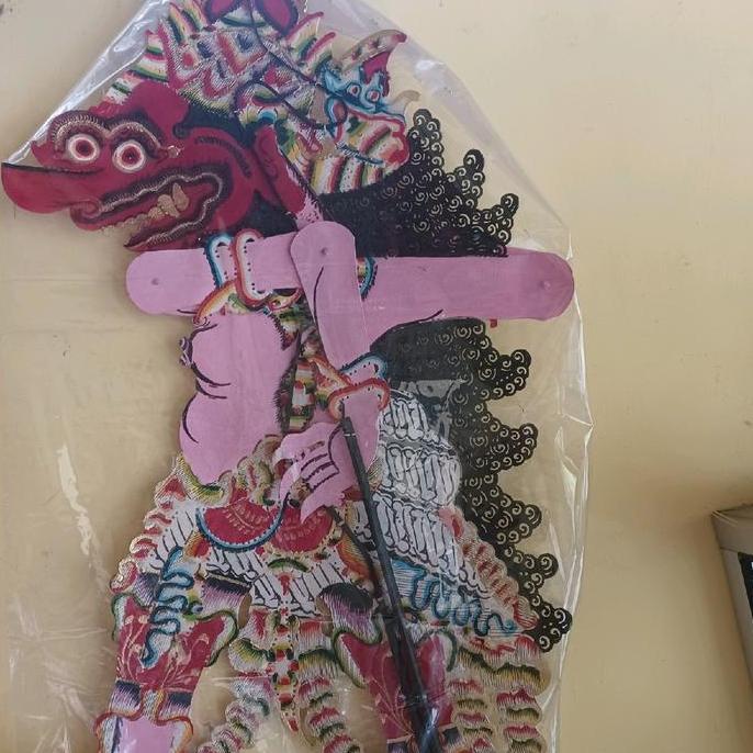 Wayang Kulit Buto Barong Standar Bahan Kulit Gapit Bambu Ukuran 80cm untuk Tari Tradisional Indonesi