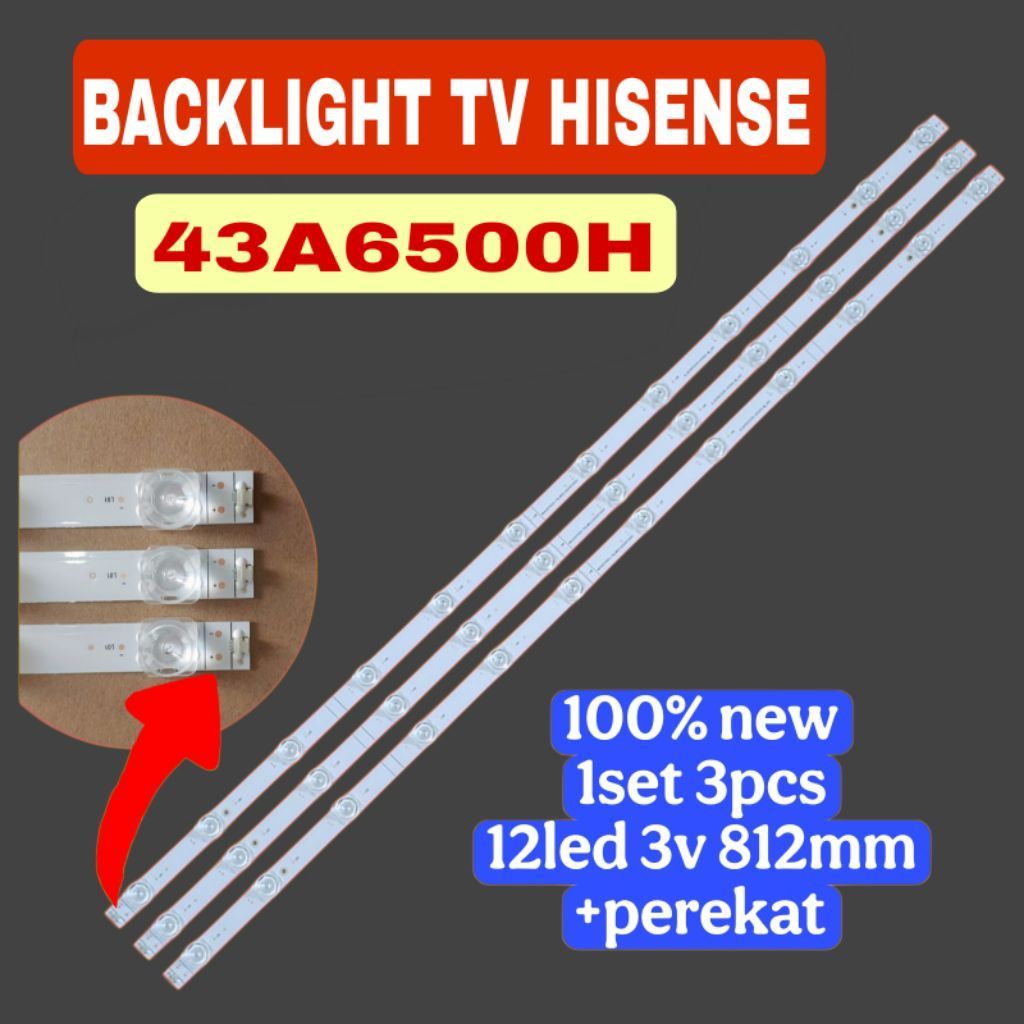 BACKLIGHT TV HISENSE 43A6500H