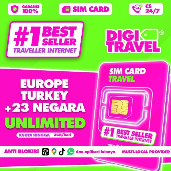 SIM Card Europe Turkey Unlimited | Simcard Eropa Turki Unlimited | Simcard Eropa | Kartu SIM Card Si