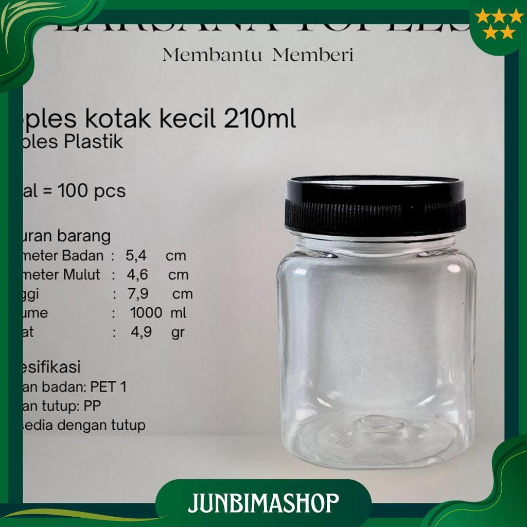 Toples Plastik kotak kecil 210ml/ Jar bumbu dapur, daun teh, jar permen kecil/ lucu, imut, kecil, pa