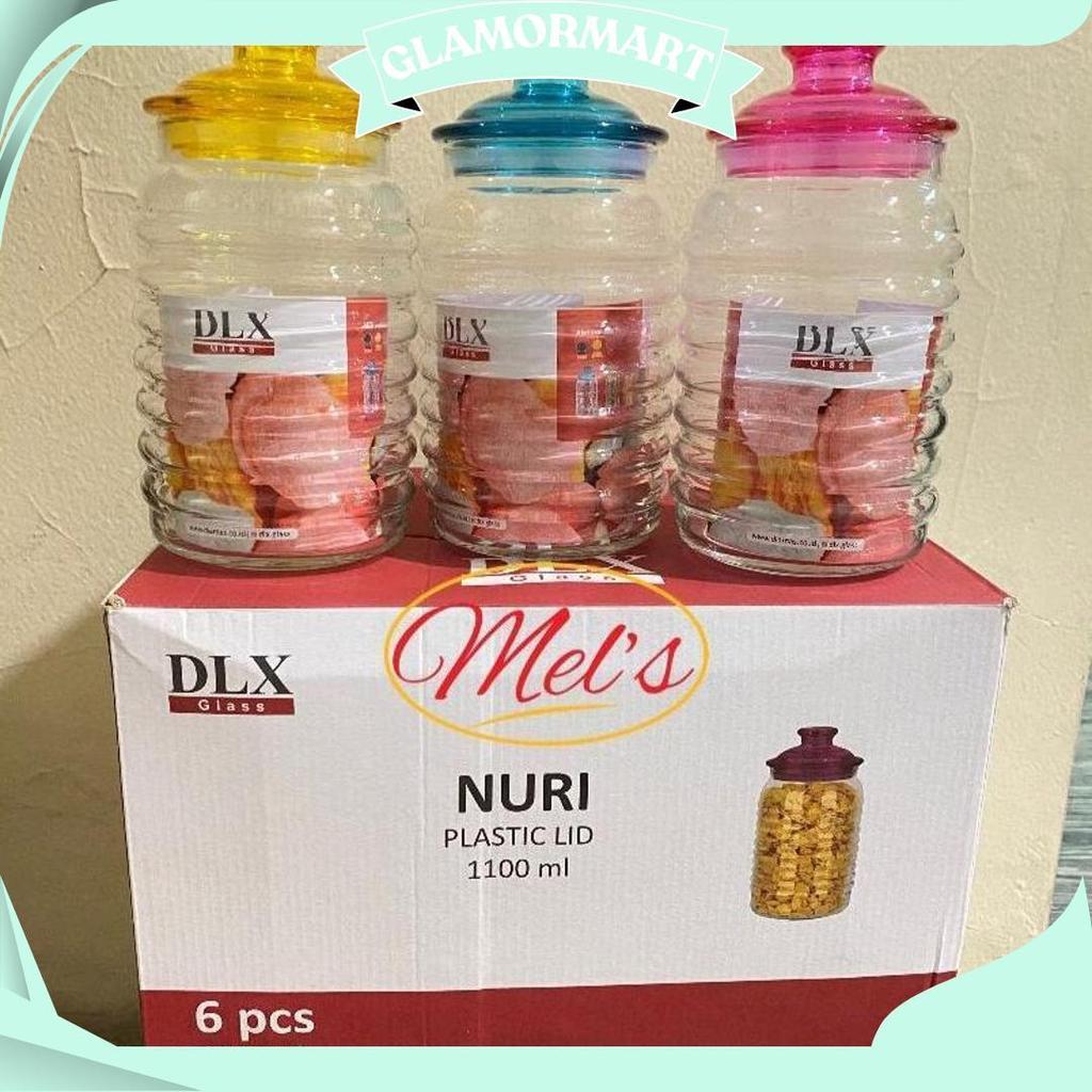 Toples Kaca Nuri Dlx 6 Pcs Tutup Warna-Warni Cod