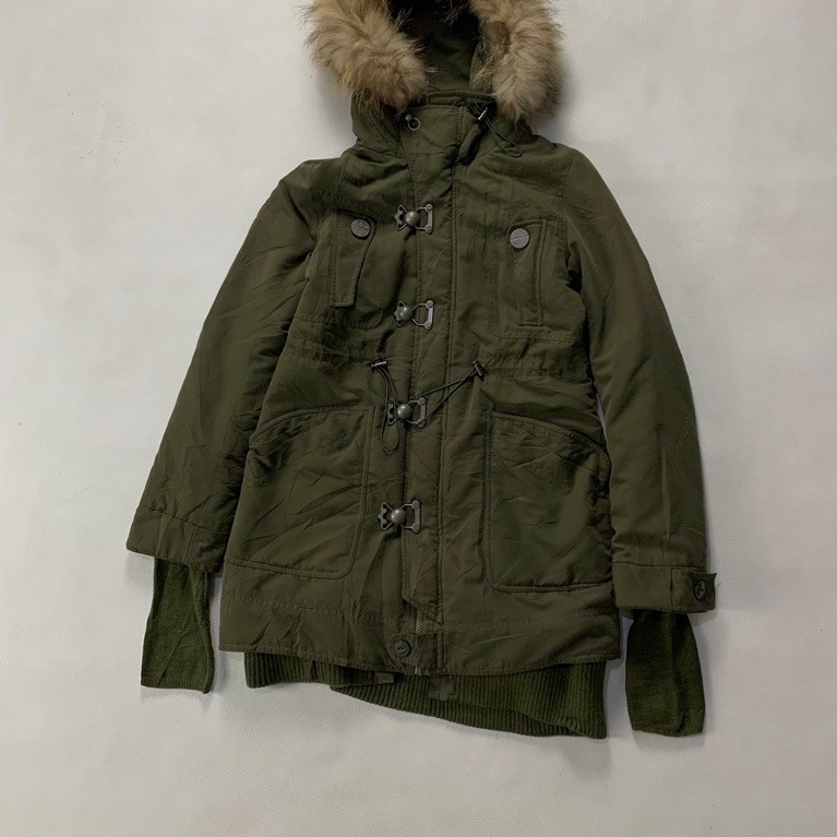 Sly military Fur parka jacket   Size L Panjang 80cm Lebar 50cm