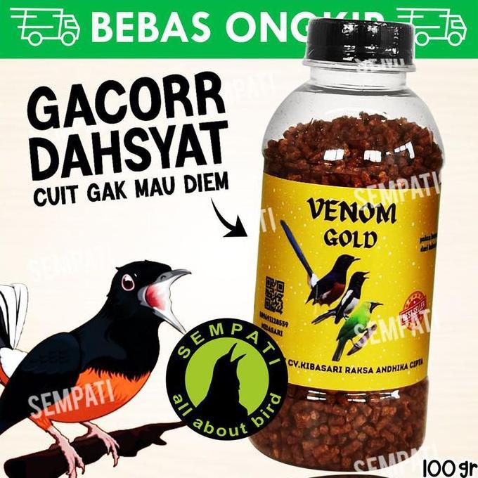 Pakan venom gold voer pur burung murai cucak ijo f1 kibasari tanpa EF