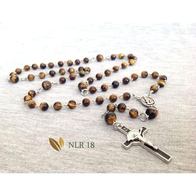 Kalung Rosario Batu Tiger Eye NLR18