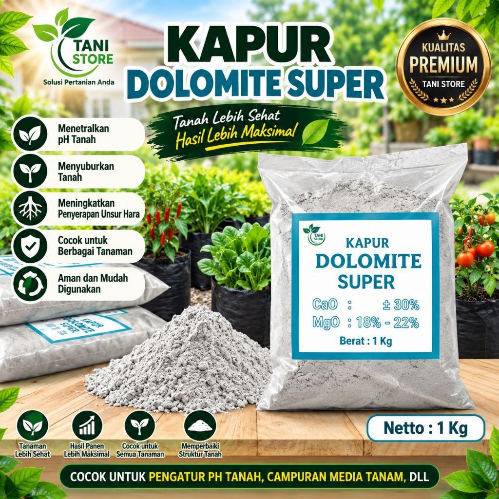 1 kg KAPUR DOLOMIT_kapur pertanian_penetral kolam ikan
