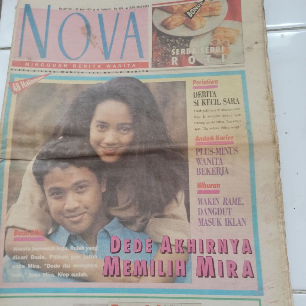 Tabloid Nova Langka 1994 Dede Yusuf Mira Asmara, Evie Tamala, dll.