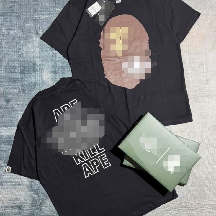 Kaos distro lengan pendek hitam packaging dengan box