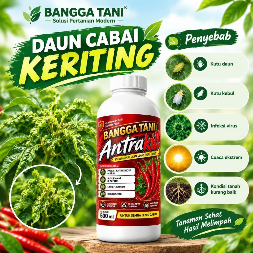 Obat Cabe Keriting ANTRAKIL 500 ml | Virus Gemini & Daun Kuning