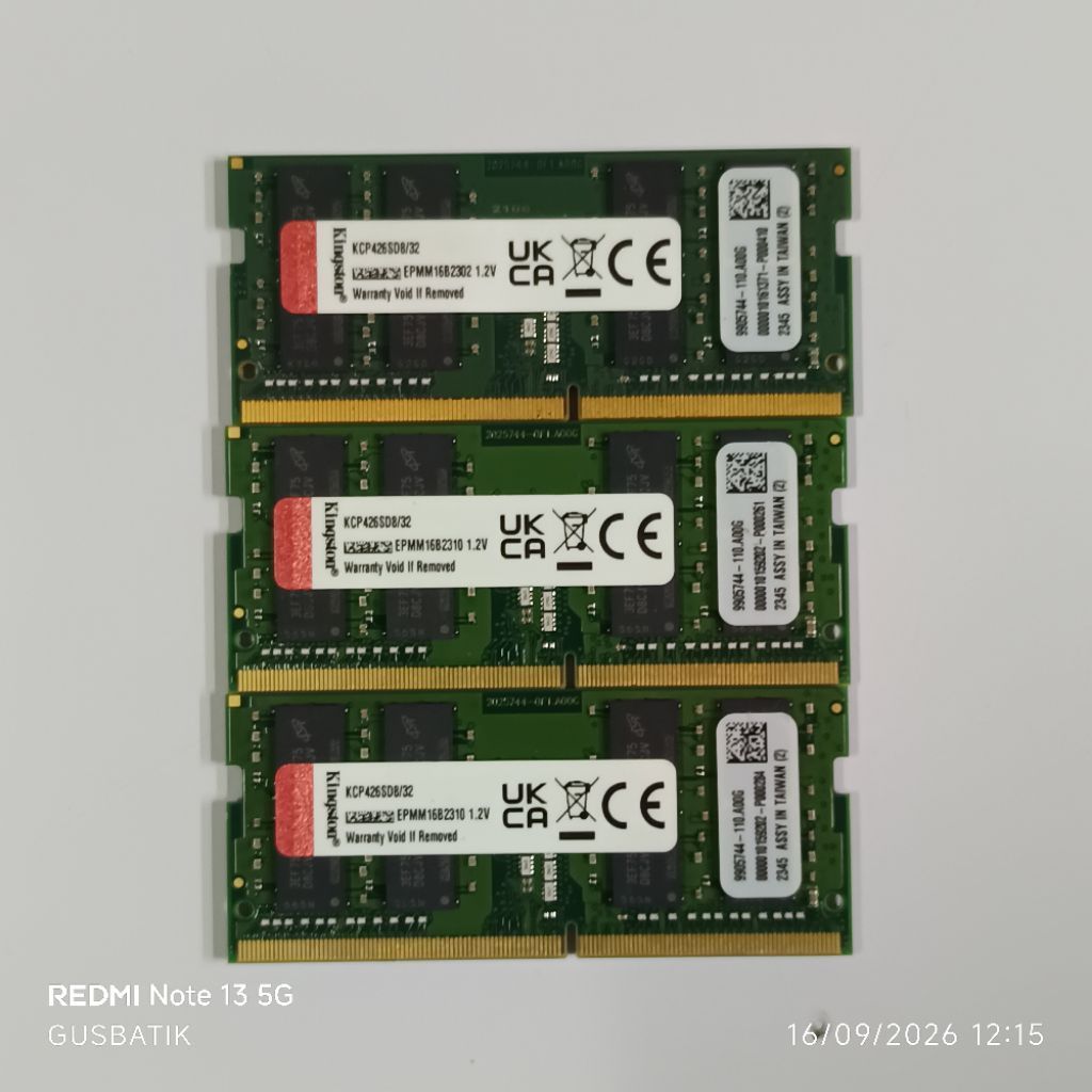 sodimm ddr4 32GB 32 GB pc4 2666 2666V Kingston ram memori laptop second Original copotan laptop buil