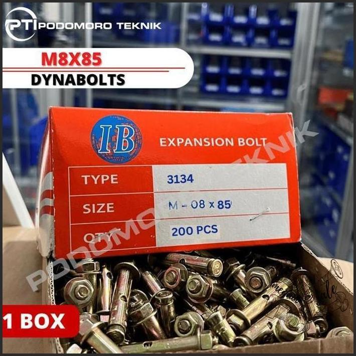 1 BOX - DYNABOLT M8 X 85 TIPE 3134 KUNING ( 8,5 CM ) DYNABOLT M8*85 (8.5 CM) DISKON