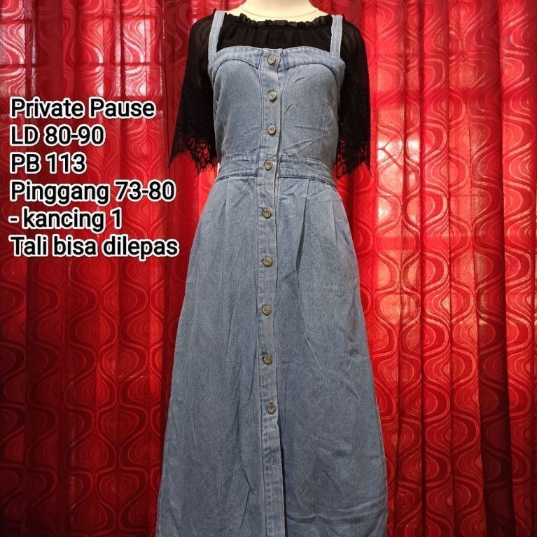 Private Pause Overall Long Camisole Jeans Dress