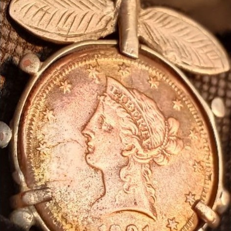bandul,liontin liberty koin kuno 1901