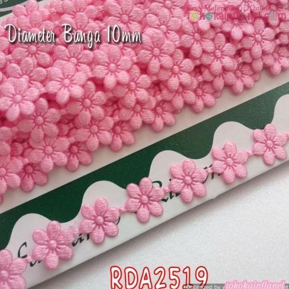 PREMIUM Rda2519 Renda Bunga Kecil Warna Pink Sedang (Per Meter)