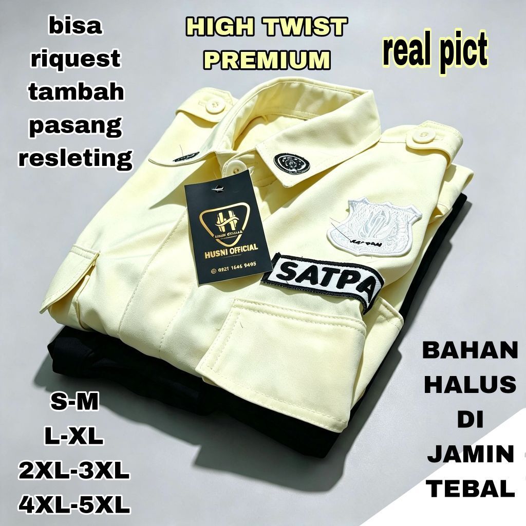Husni official seragam satpam premium twist pdh PDL satpam/baju pdh PDL satpam/celana PDL hitam