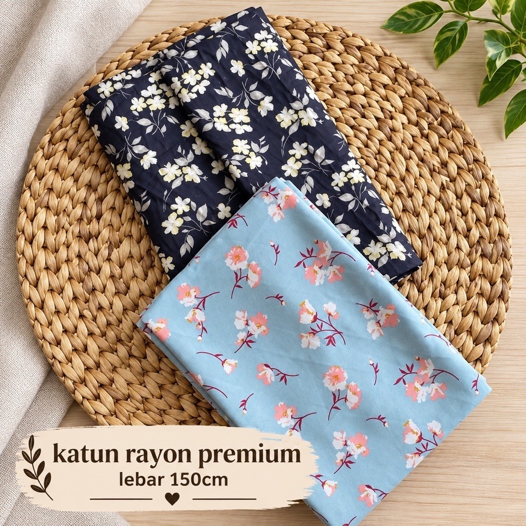 Kain katun rayon motif bunga kecil/rayon Twill premium-motif bunga(CYLA)