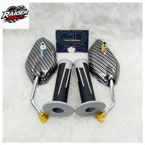 spion karbon mini chrome handgrip domino new variasi paket universal yamaha honda Nmax,Aerox,Pcx,Var