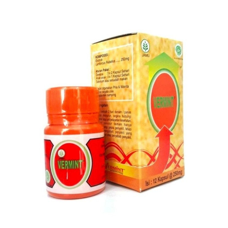 VERMINT 12 Kapsul Obat Cacing Obat Tipes Original / Vermint Kapsul Cacing