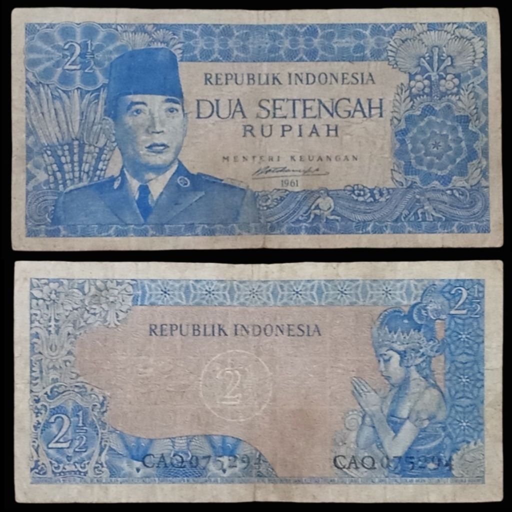 Uang Kuno Koleksi 2,5 Rupiah Sukarno Borneo Tahun 1961