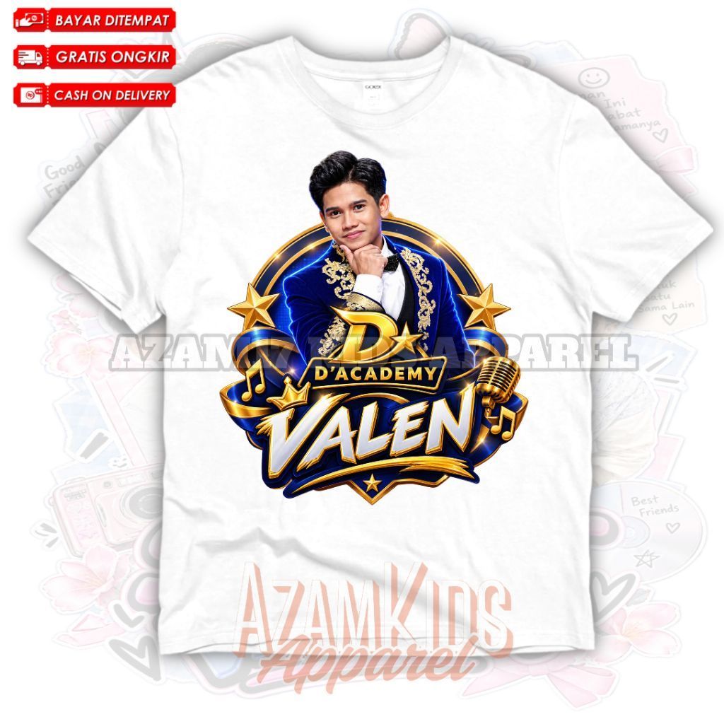 (BISA COD) Kaos Baju Anak Sahabat Valen D Academy Free Nama / Kaos Tshirt Anak Valen D Academy