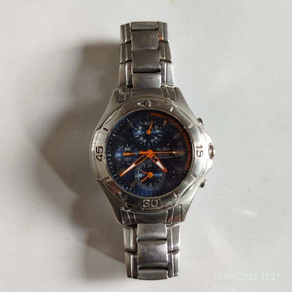 Jam tangan bahan ALBA CHRONOGRAPH off rusak