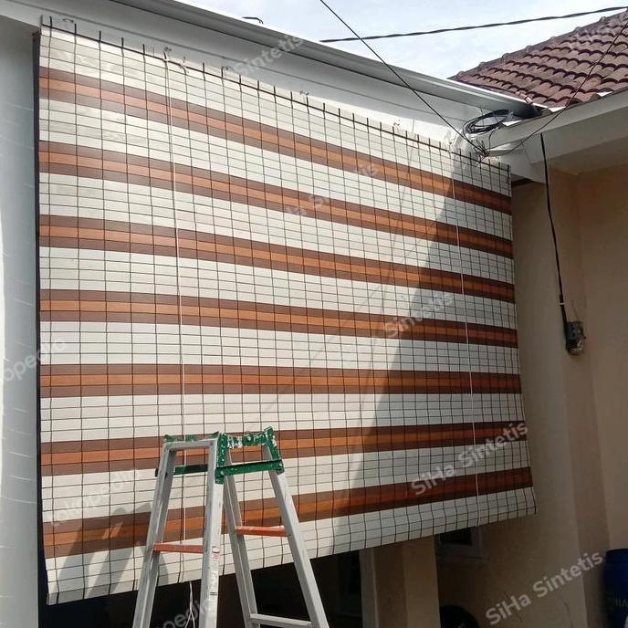 TERBARU krey tirai gulung outdoor penahan panas & hujan PVC,Fiber 22m