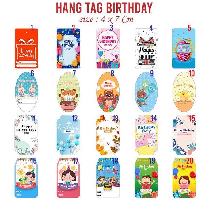 paling diminati] Hang tag Birthday Souvenir Ulang Tahun Birthday HangTag GoodieBag Kado