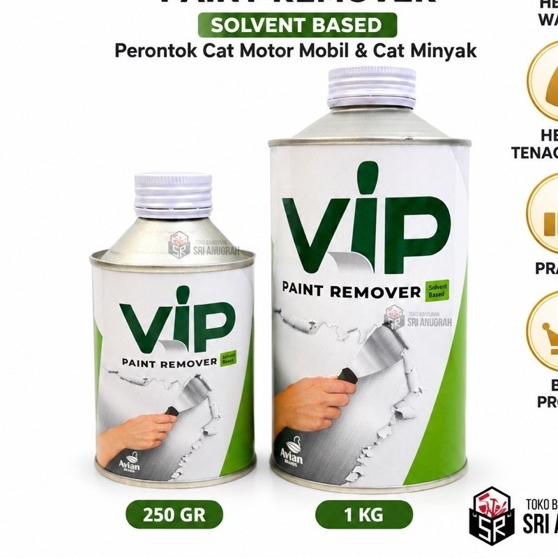 VIP Paint Remover Soda Api Cair Perontok Cat 250gr & 1kg