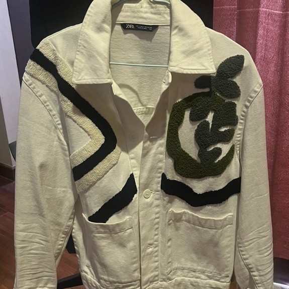 Zara Man Denim Jacket Overshirt size S white