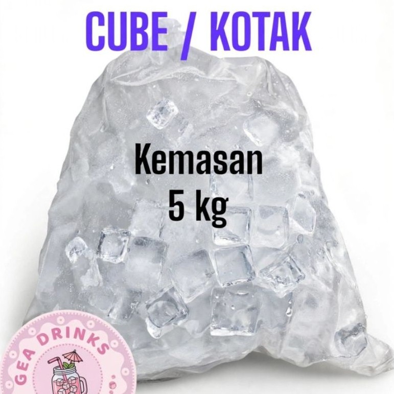 Es Batu Kristal Cube Kotak kemasan 5 kg
