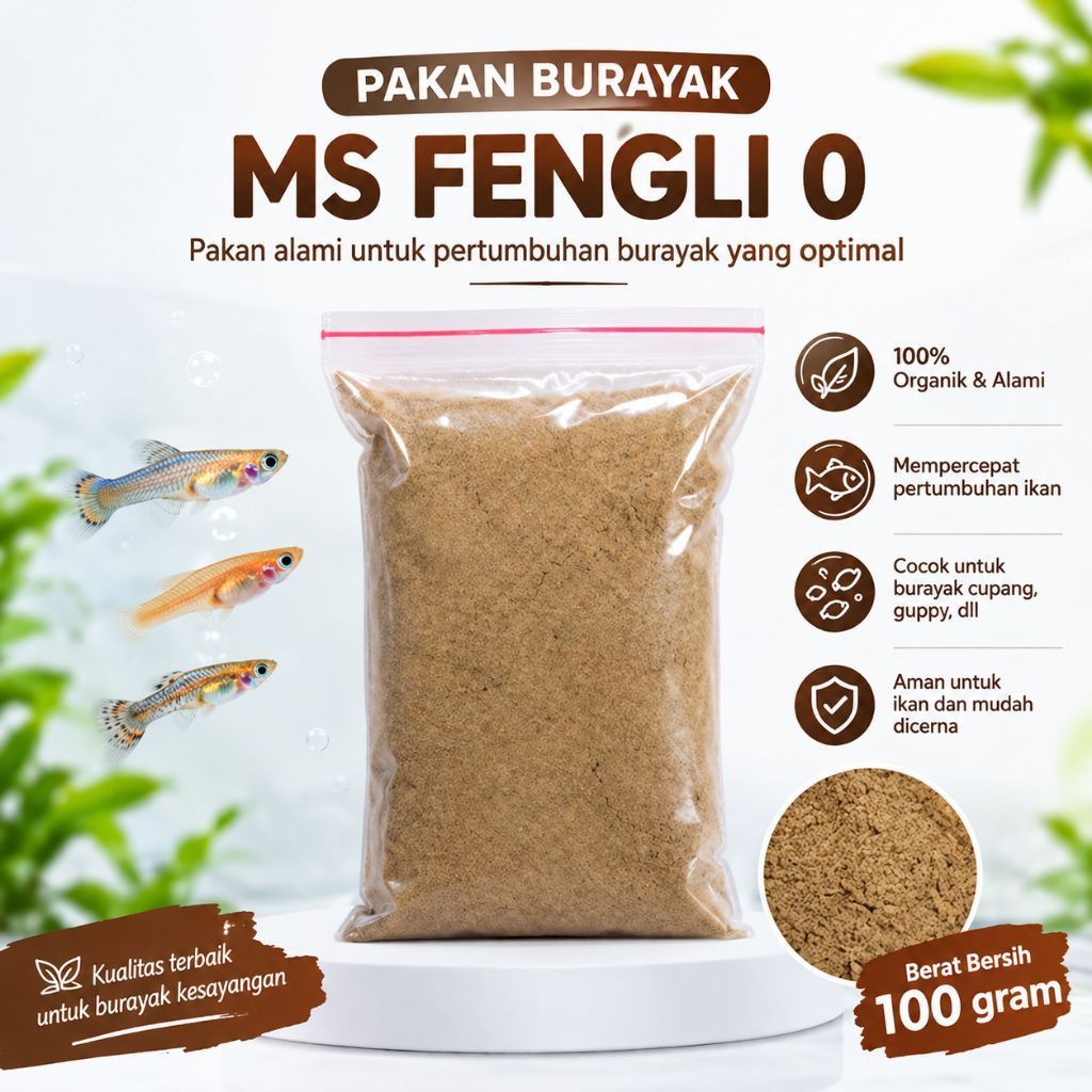 Pakan Burayak Fengli 0 & Fengli 1 | Pakan Ikan Kecil Burayak Cupang Guppy