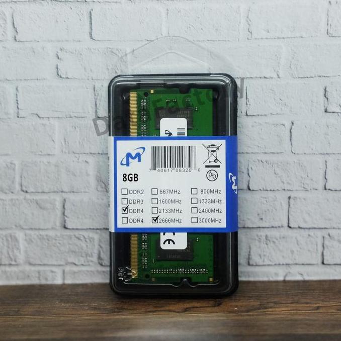 RAM LAPTOP MICRON DDR4 8GB PC21300 2666MHZ SODIMM 1RX8 NOTEBOOK MEMORY