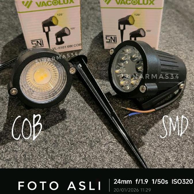 PREMIUM Lampu Sorot Taman 6watt Vacolux Spotlight 5w Outdoor Indoor Garden Lamp Spike Spot Taman 6wa