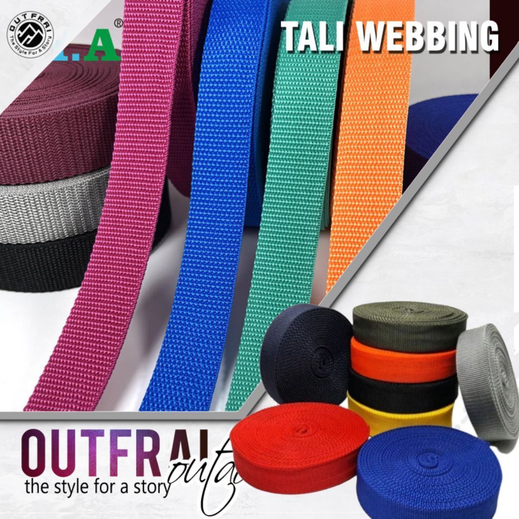 Tali Webing Tubular Tebal Webing Double Tali Hammock Diamater 2.5Cm Panjang 5 Meter