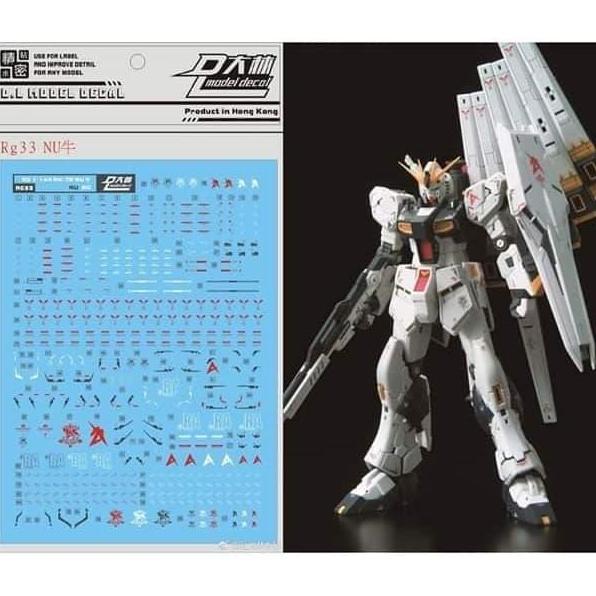 gundam Water Decal RG RX-93 Nu Gundam - RG Nu Gundam RG33 DL MODEL