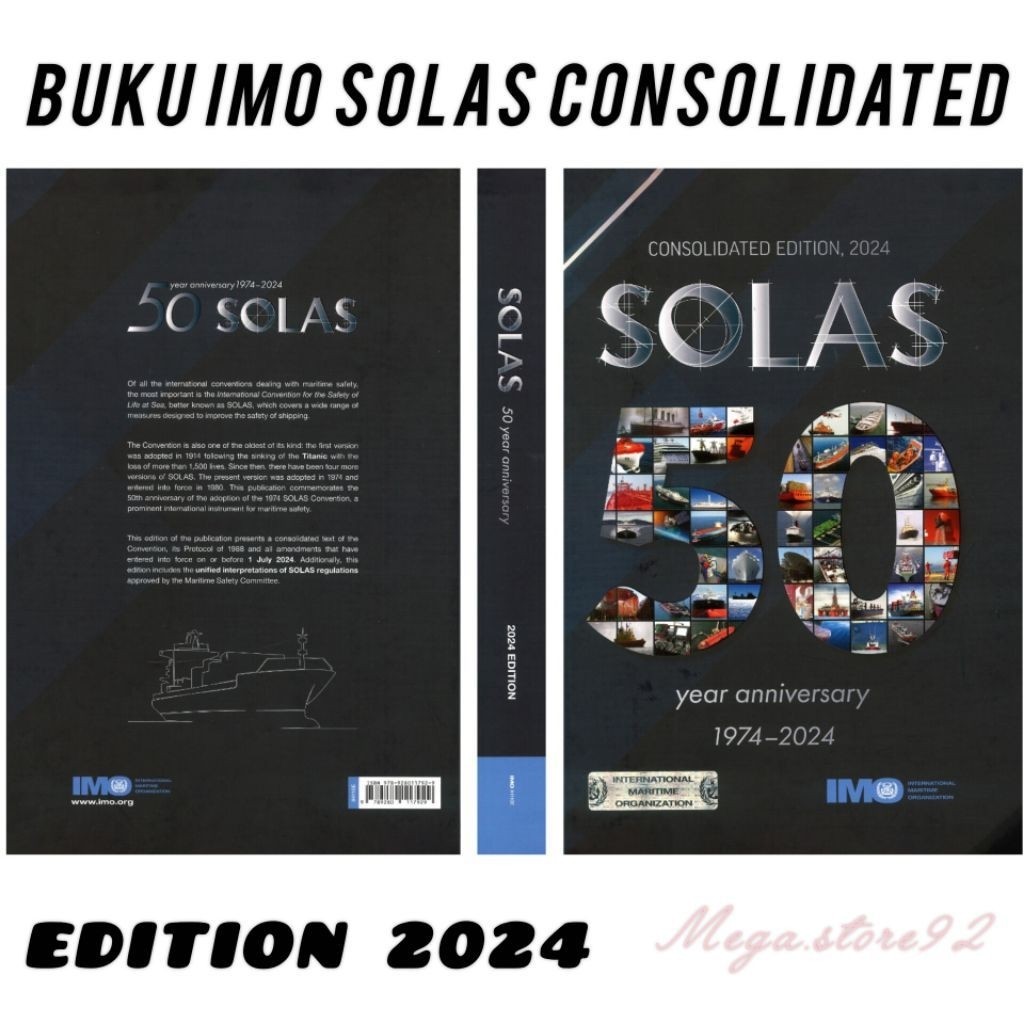 Buku Teknik Pelayaran IMO Solas Consolidated Edition 2024 IMO lh100E ( hard cover )