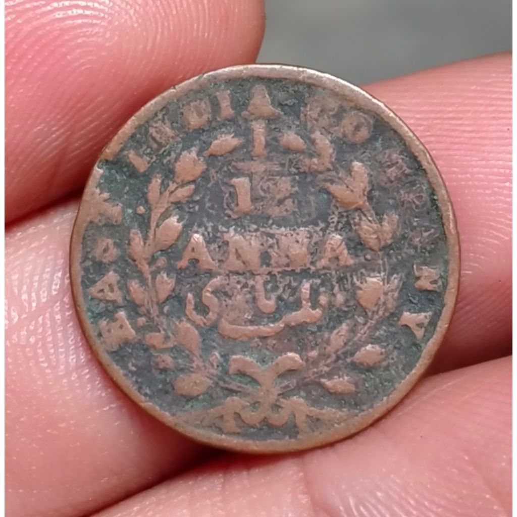 Koin Kuno British India 1/12 Anna 1835-1848 East India Company Koleksi Ukuran kecil