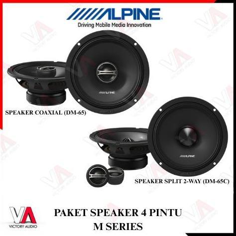 Paket Speaker 4 Pintu ALPINE M Series SPEAKER SPLIT 2-WAY (DM-65C) + SPEAKER COAXIAL (DM-65) Origina