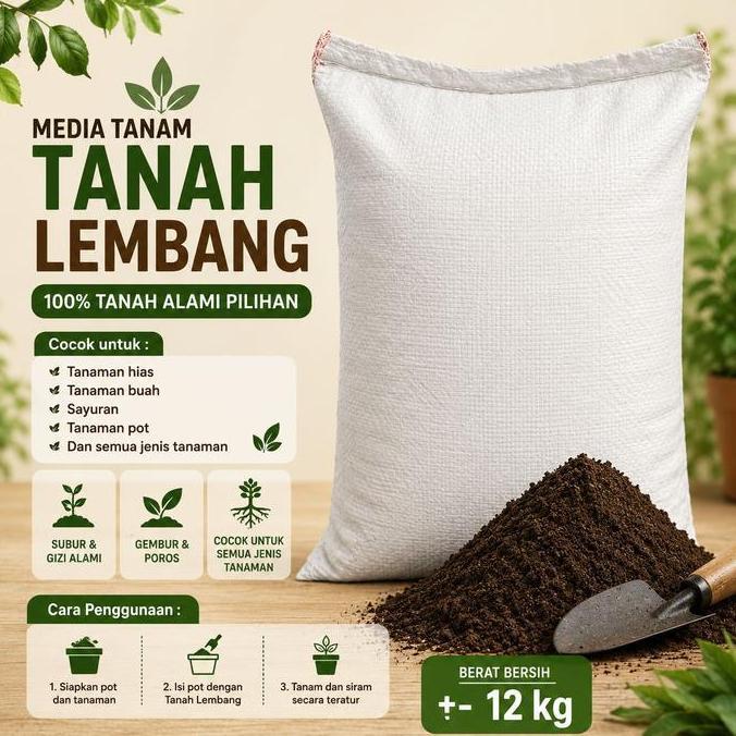 MEDIA TANAM ORGANIK TANAH LEMBANG MURNI UNTUK TANAMAN - TANAH LEMBANG KARUNG POLOS