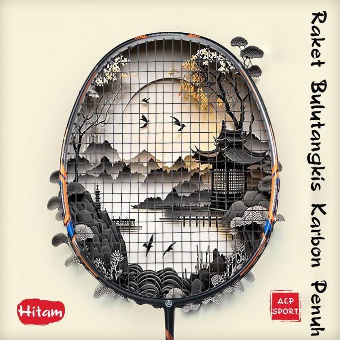 ALP GJ Raket Badminton Original 10U Ultra Light 100% Full Carbon T800 Profesional Rebound Cepat untu