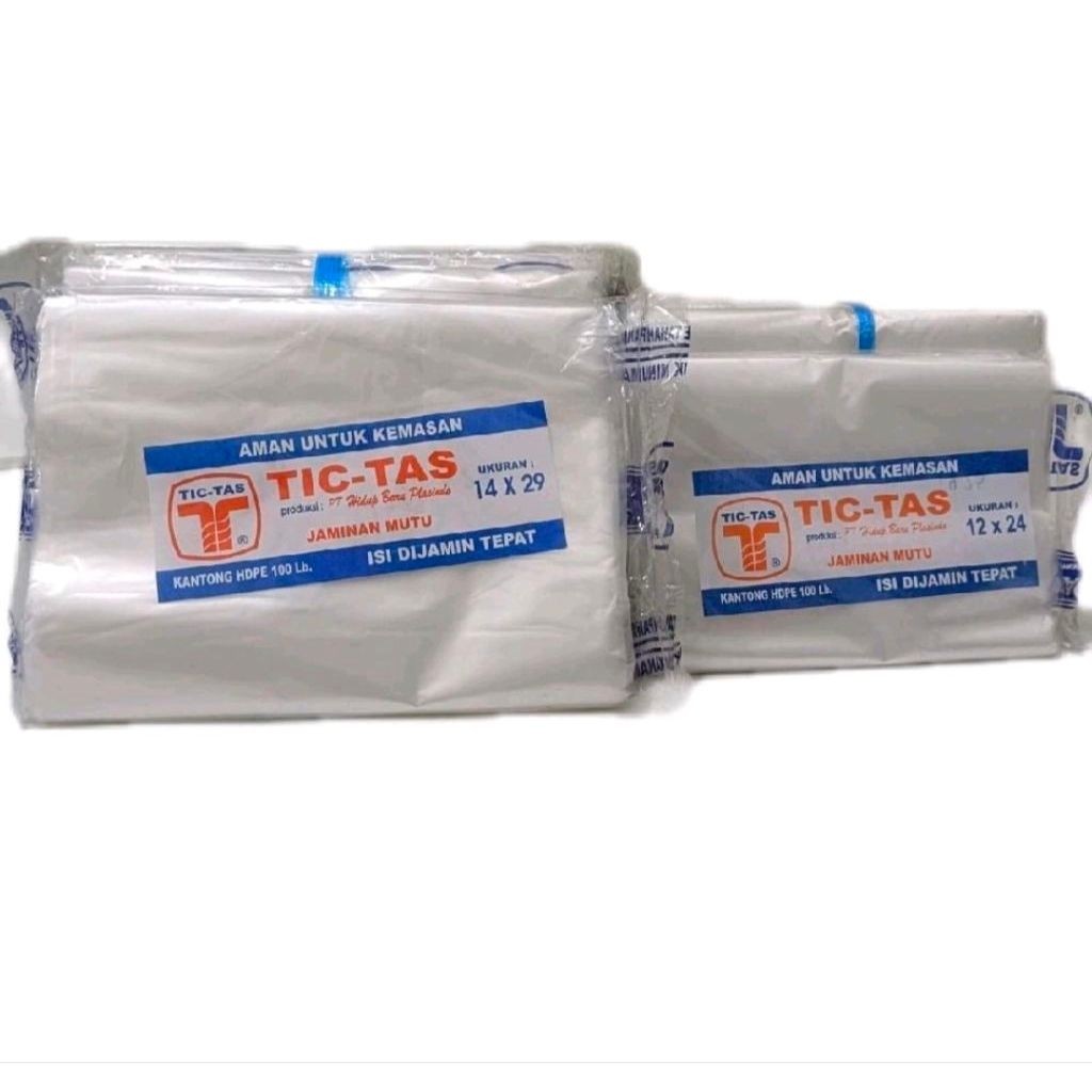 Kantong Plastik HDPE TicTas 100pcs - Aman untuk Makanan Panas, Tahan Panas, Transparan