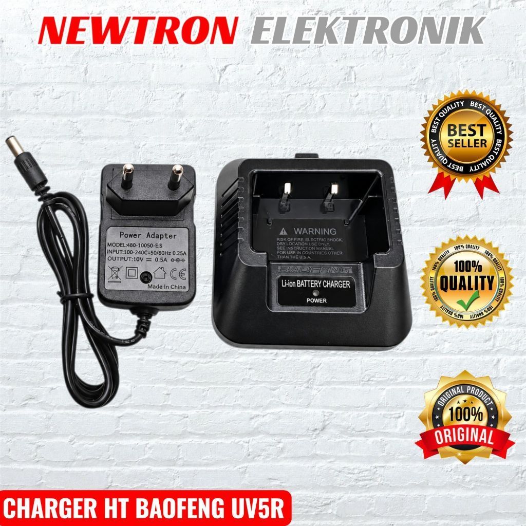 Charger HT Baofeng UV5R Original Asli Compatible Vertec VT-5R Comteck Pofung BJH Merodith Texas TX-2