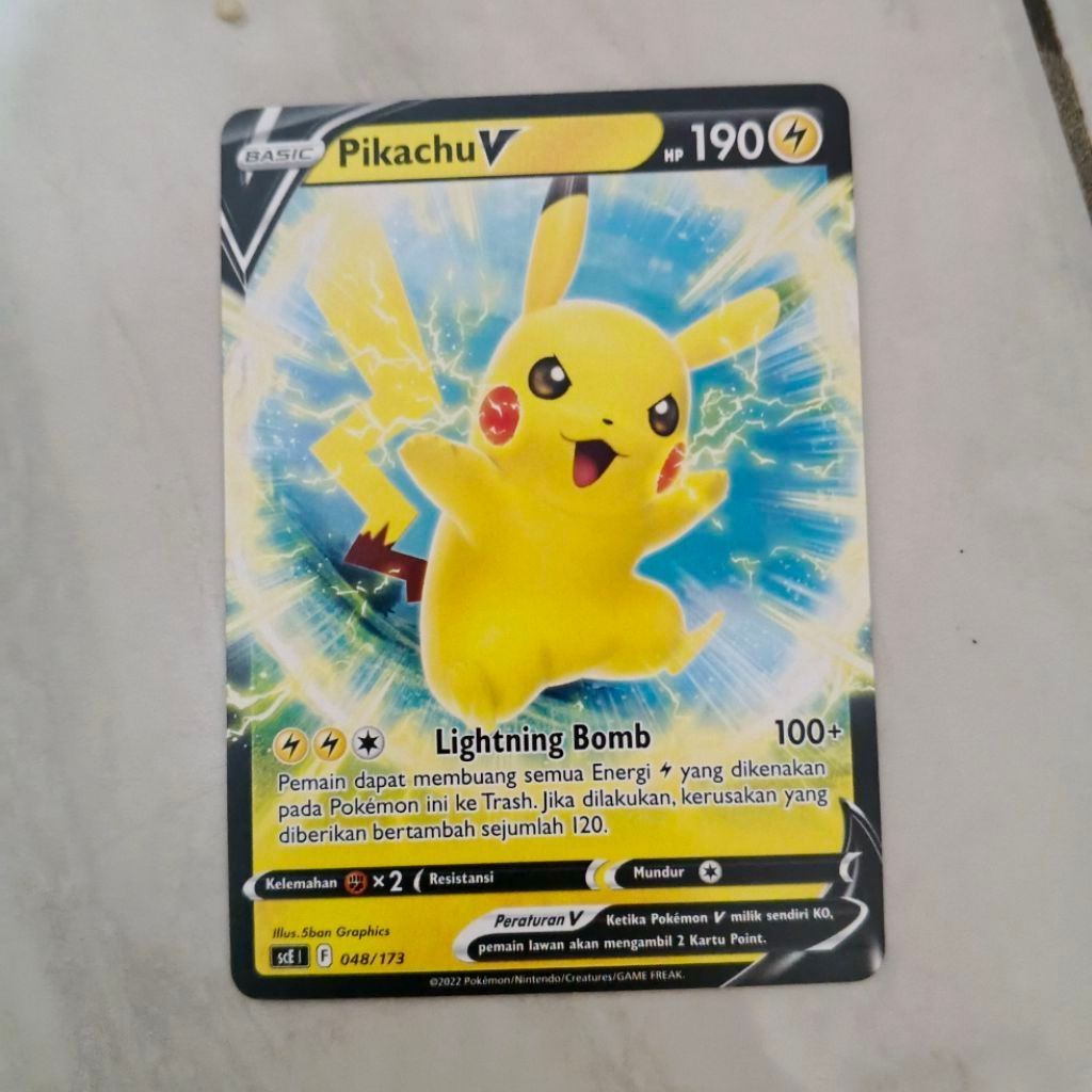 Kartu Pokémon Pikachu V HP 190 Basic 048/173 Bahasa Indonesia