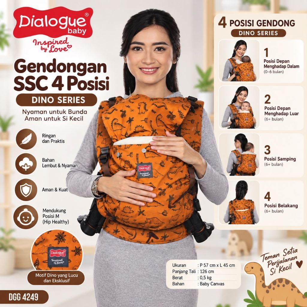 Dialogue Baby Gendongan SSC 4 Posisi Dino Series DGG 4249