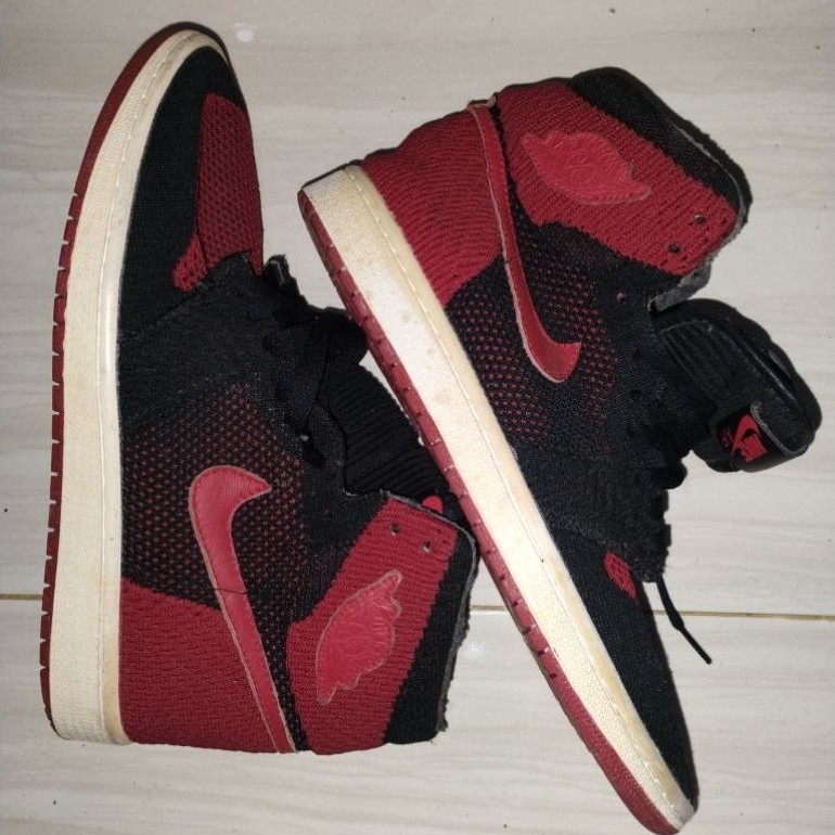 Sepatu (43) (minus) AJ1 High Retro Air Jordan 1 Flyknit Bred