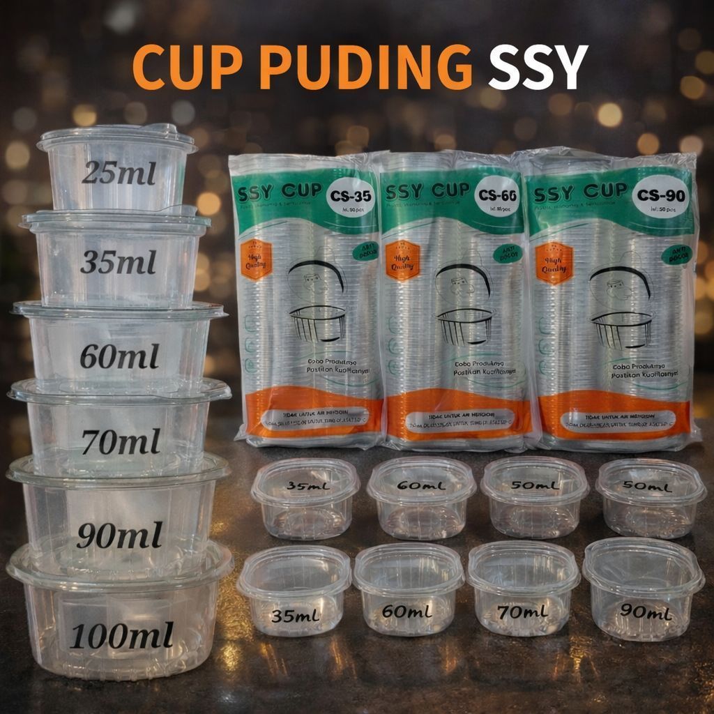 CUP PUDING / SAUS SSY OVAL Cup Puding Saus SSY Bentuk Oval 25ml 35ml 60ml 70ml 90ml 100ml